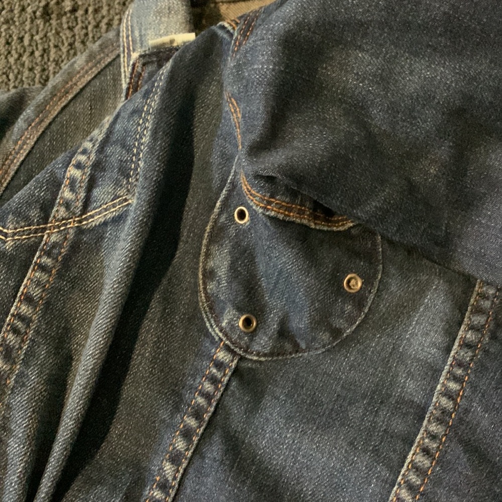 MOTHER Blue Jean Jacket with Yellow Accents - Picture 3 of 8